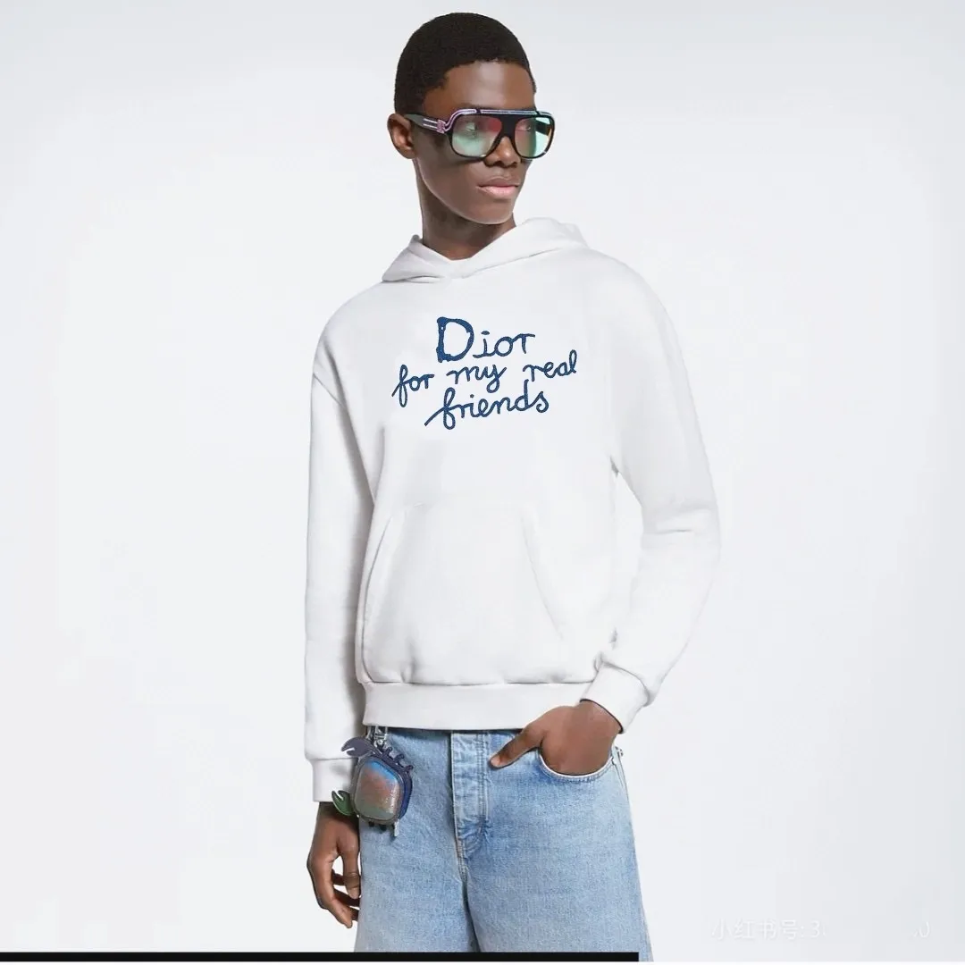 Dior/Dior Tagline Letter Embroidered Hooded Sweatshirt