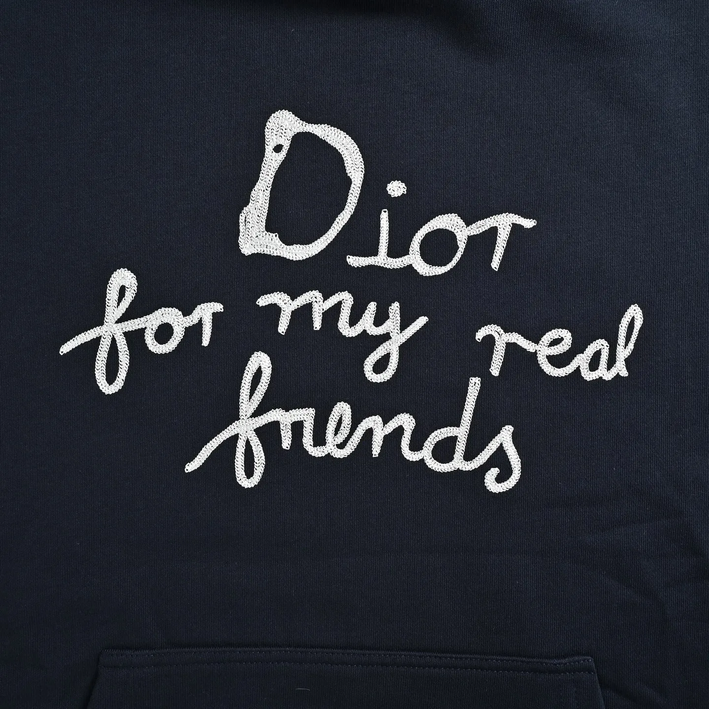Dior/Dior Tagline Letter Embroidered Hooded Sweatshirt
