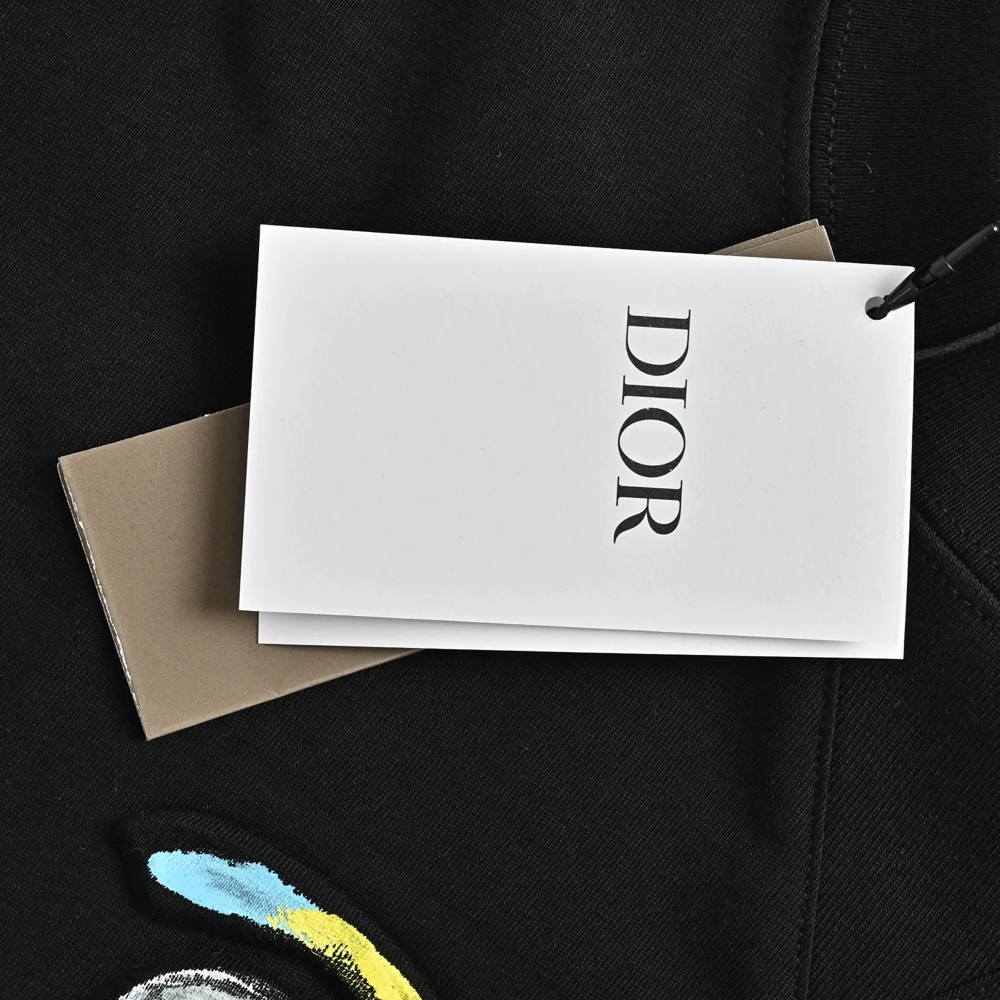 Dior/Dior color oil painting hand-painted signature embossed short sleeves