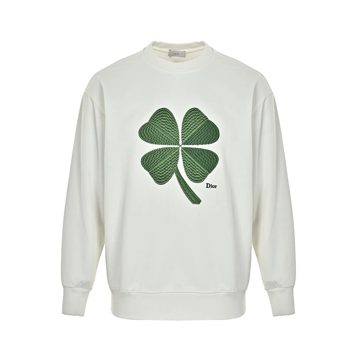 Dior/Dior 26Fw Four Leaf Clover Embroidered Round Neck Sweatshirt