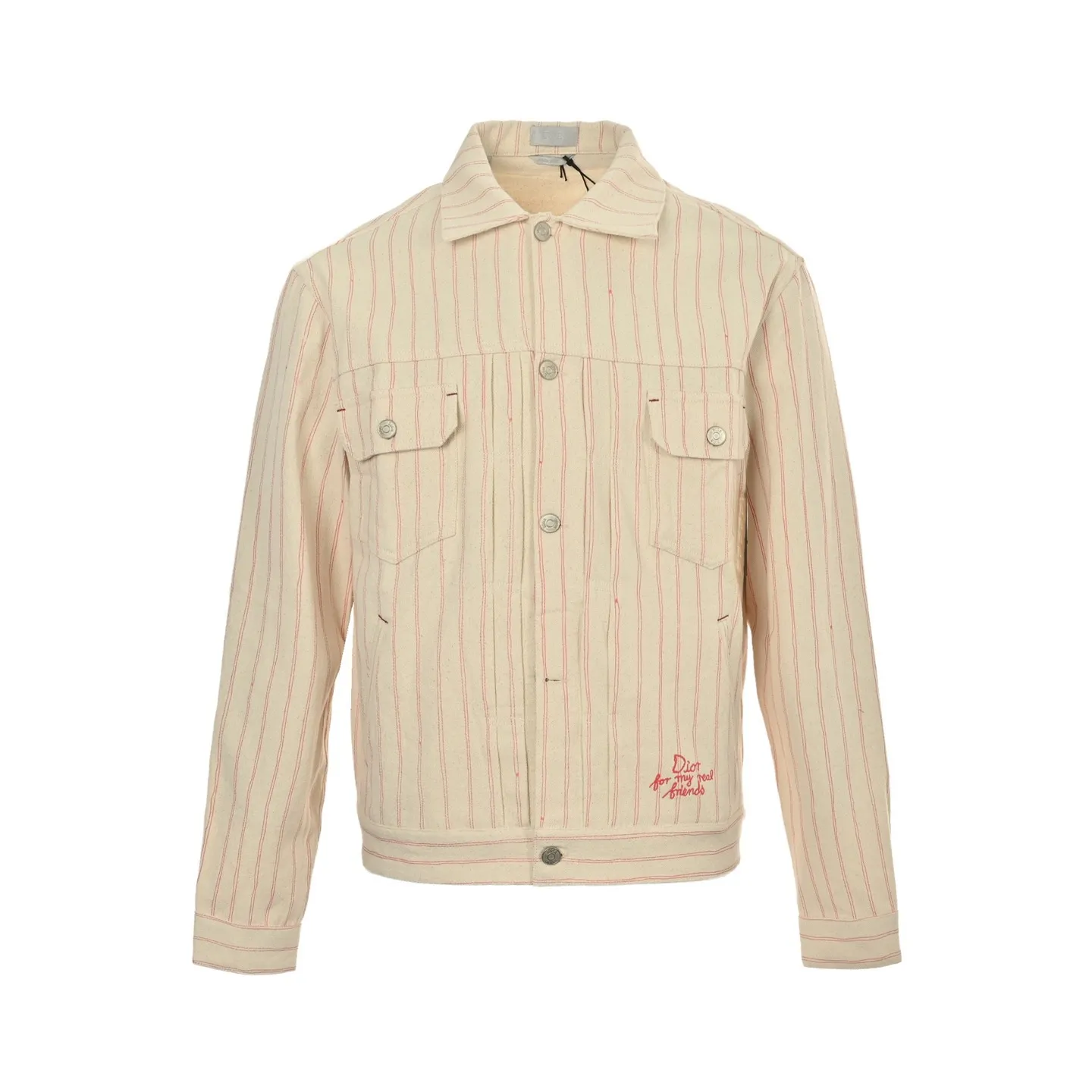 Dior/Dior 25Fw embroidered letter striped denim jacket