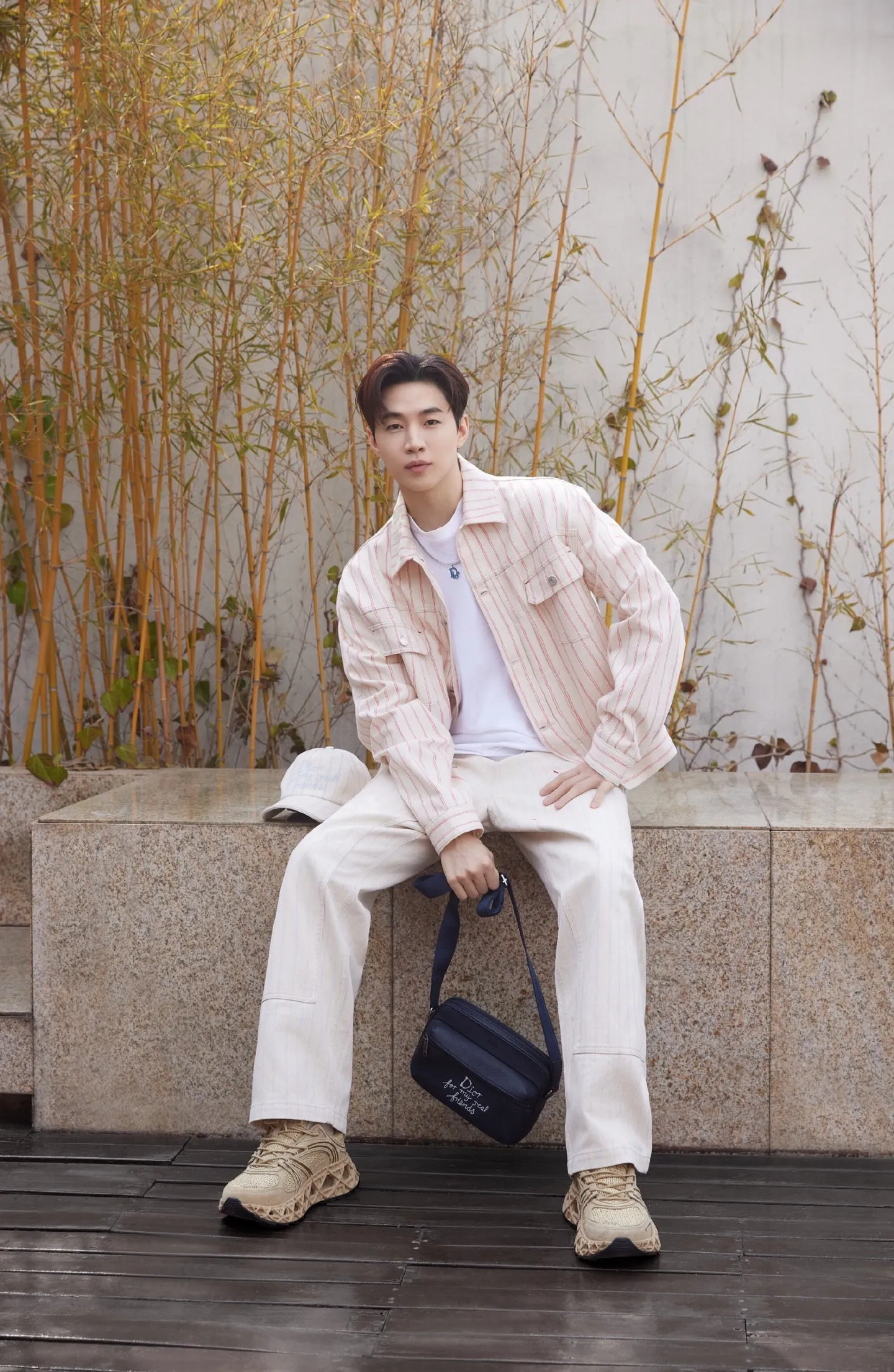 Dior/Dior 25Fw embroidered letter striped denim jacket