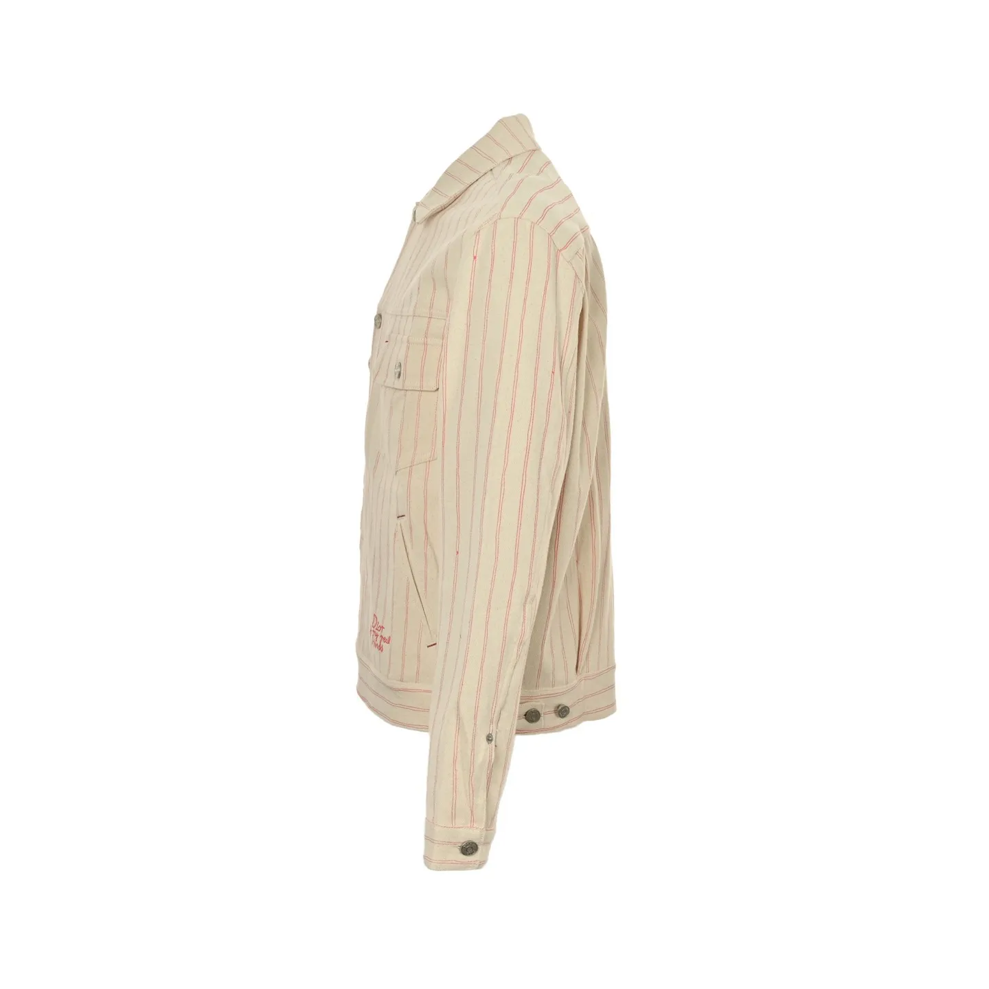 Dior/Dior 25Fw embroidered letter striped denim jacket