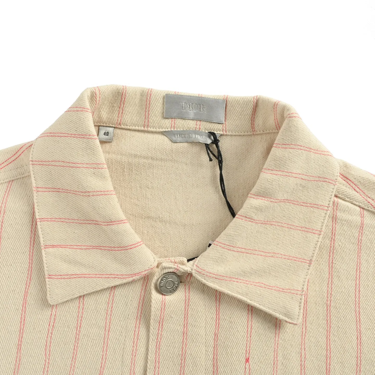 Dior/Dior 25Fw embroidered letter striped denim jacket