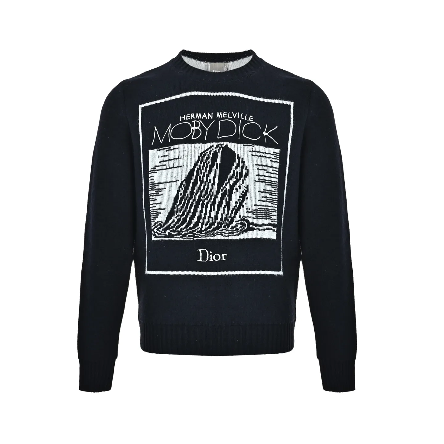 Dior/Dior jacquard logo embroidered logo crew neck sweater