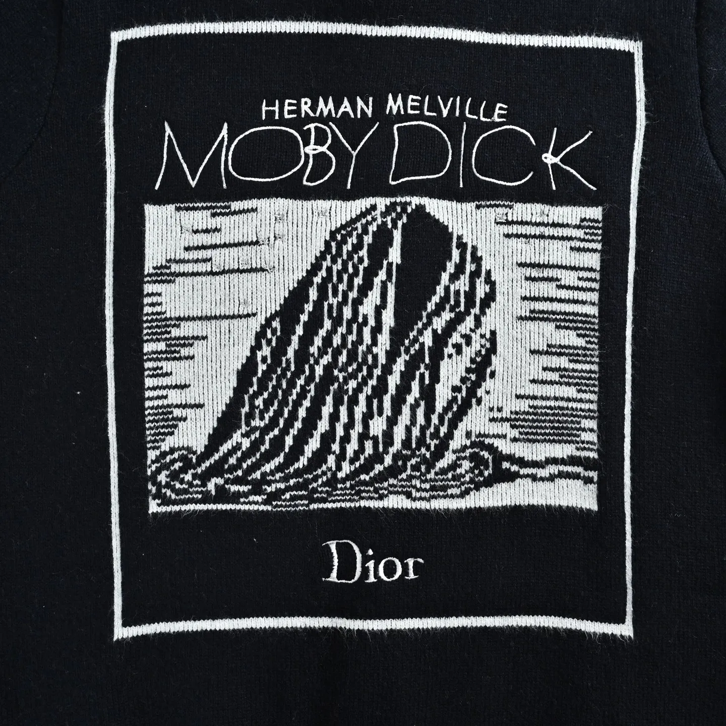 Dior/Dior jacquard logo embroidered logo crew neck sweater