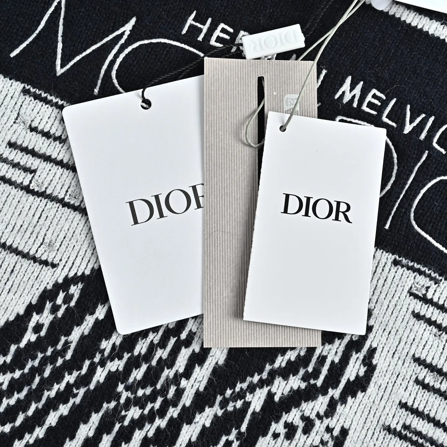 Dior/Dior jacquard logo embroidered logo crew neck sweater