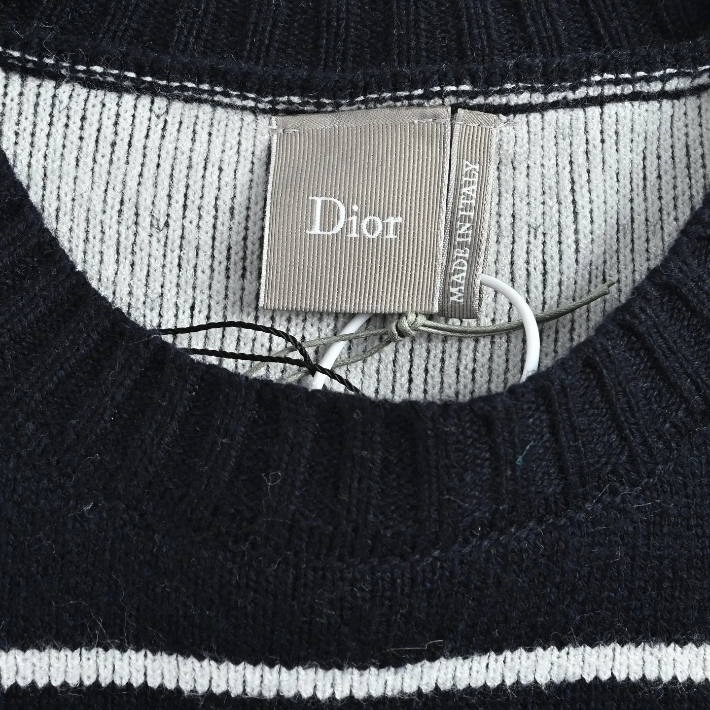 Dior/Dior jacquard logo embroidered logo crew neck sweater