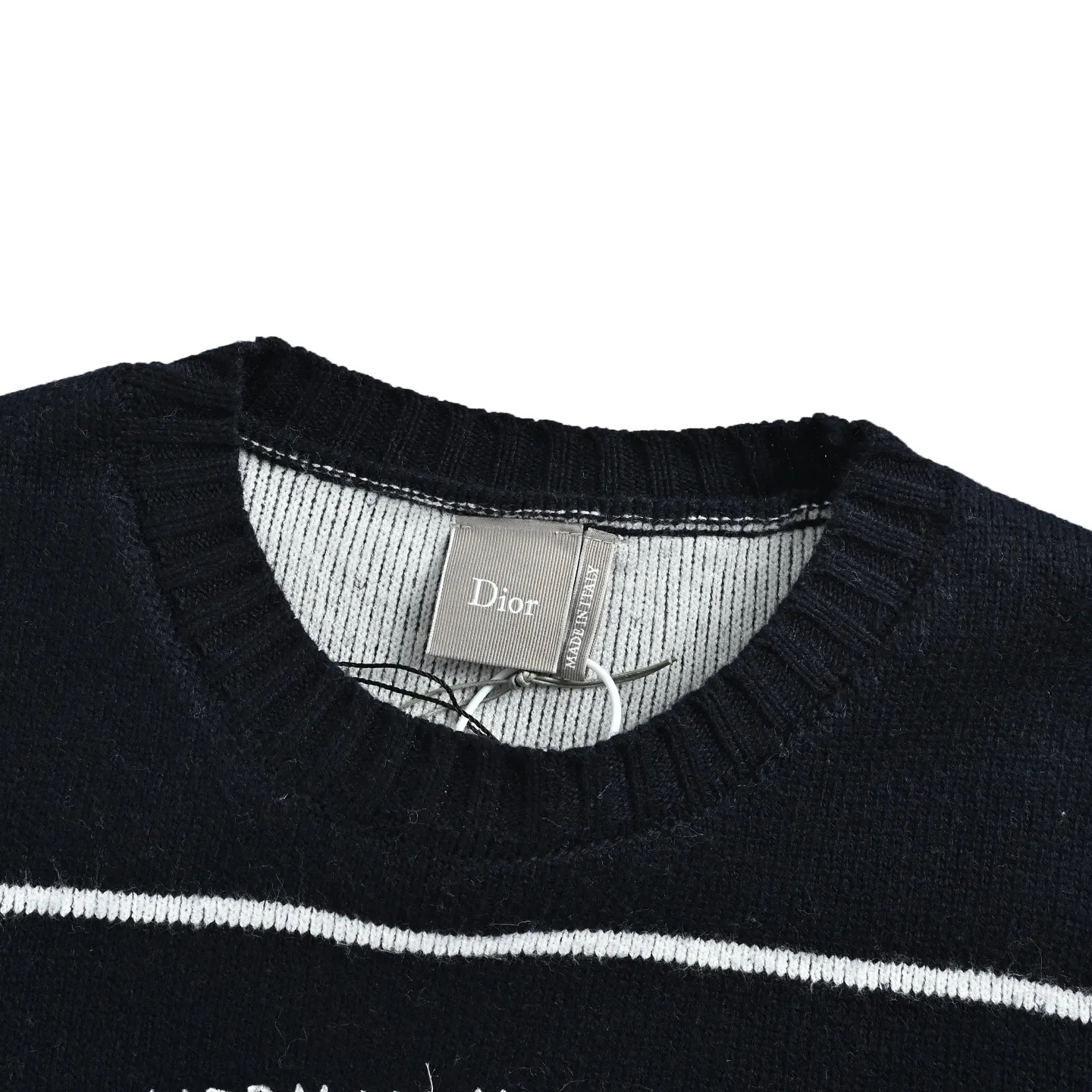 Dior/Dior jacquard logo embroidered logo crew neck sweater