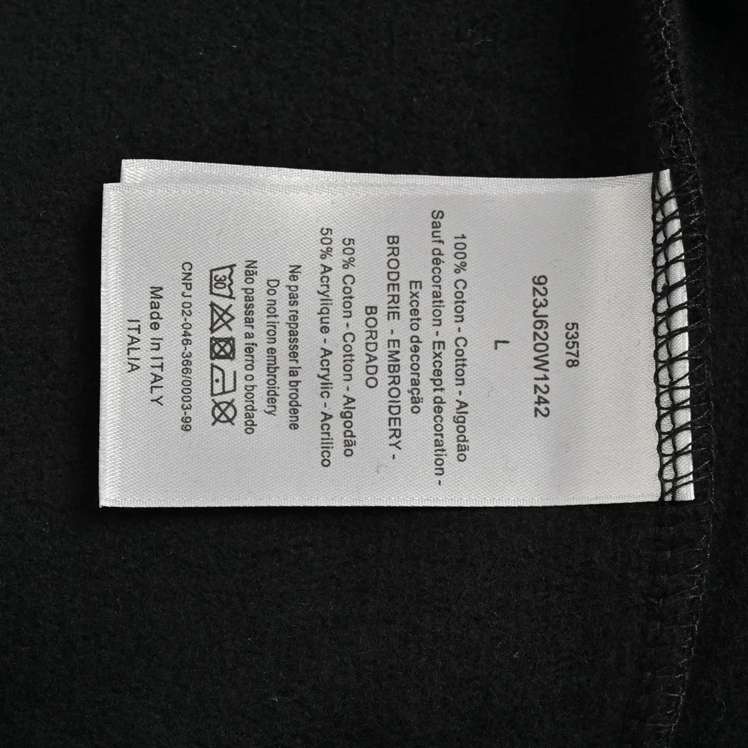 Dior/Dior 22Fw embroidered silver label hooded sweatshirt