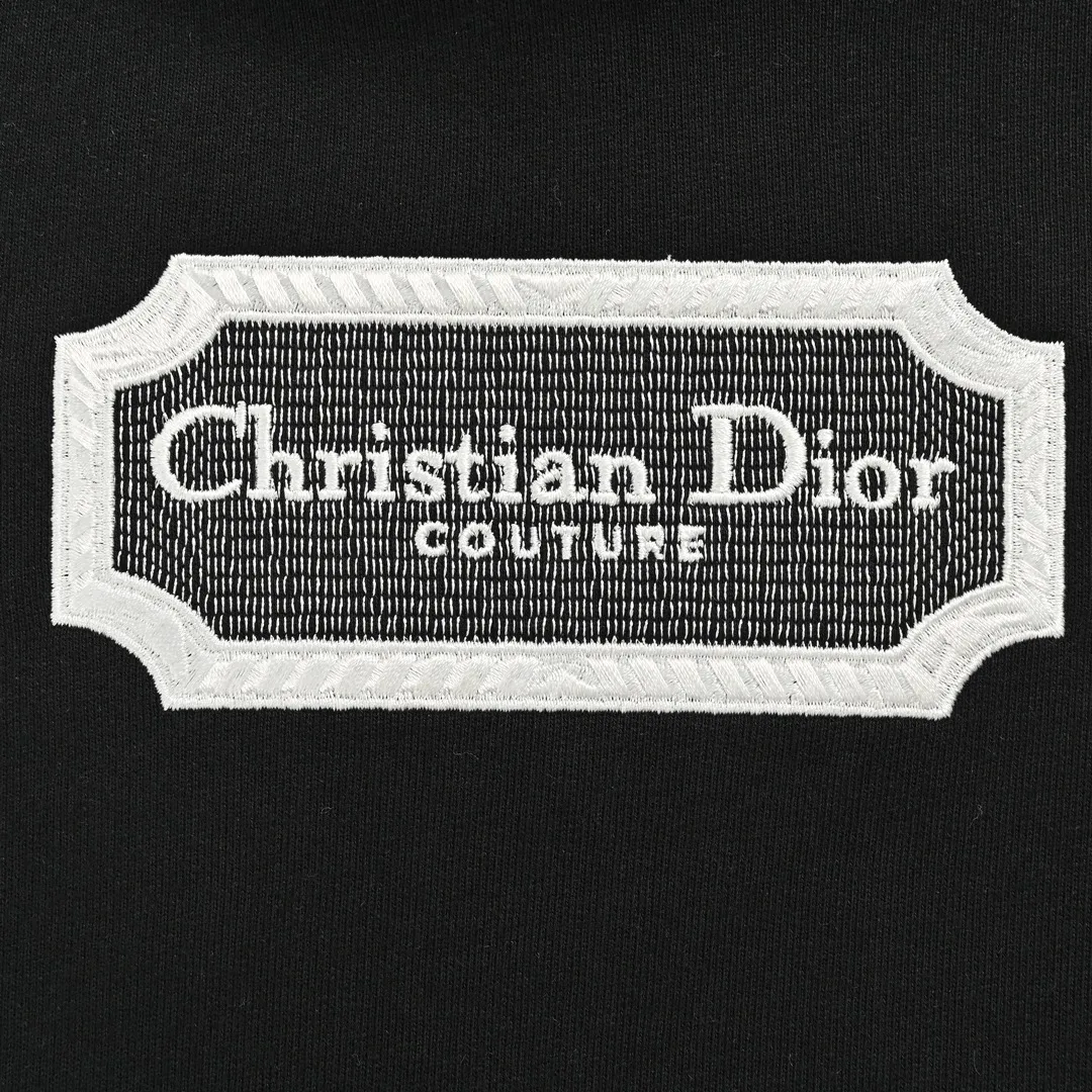 Dior/Dior 22Fw embroidered silver label hooded sweatshirt