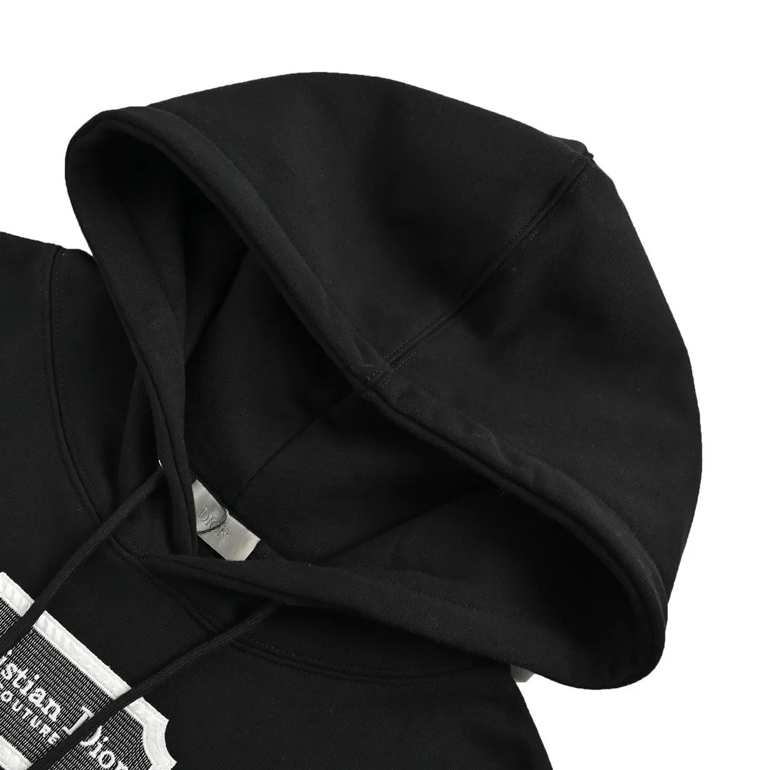 Dior/Dior 22Fw embroidered silver label hooded sweatshirt