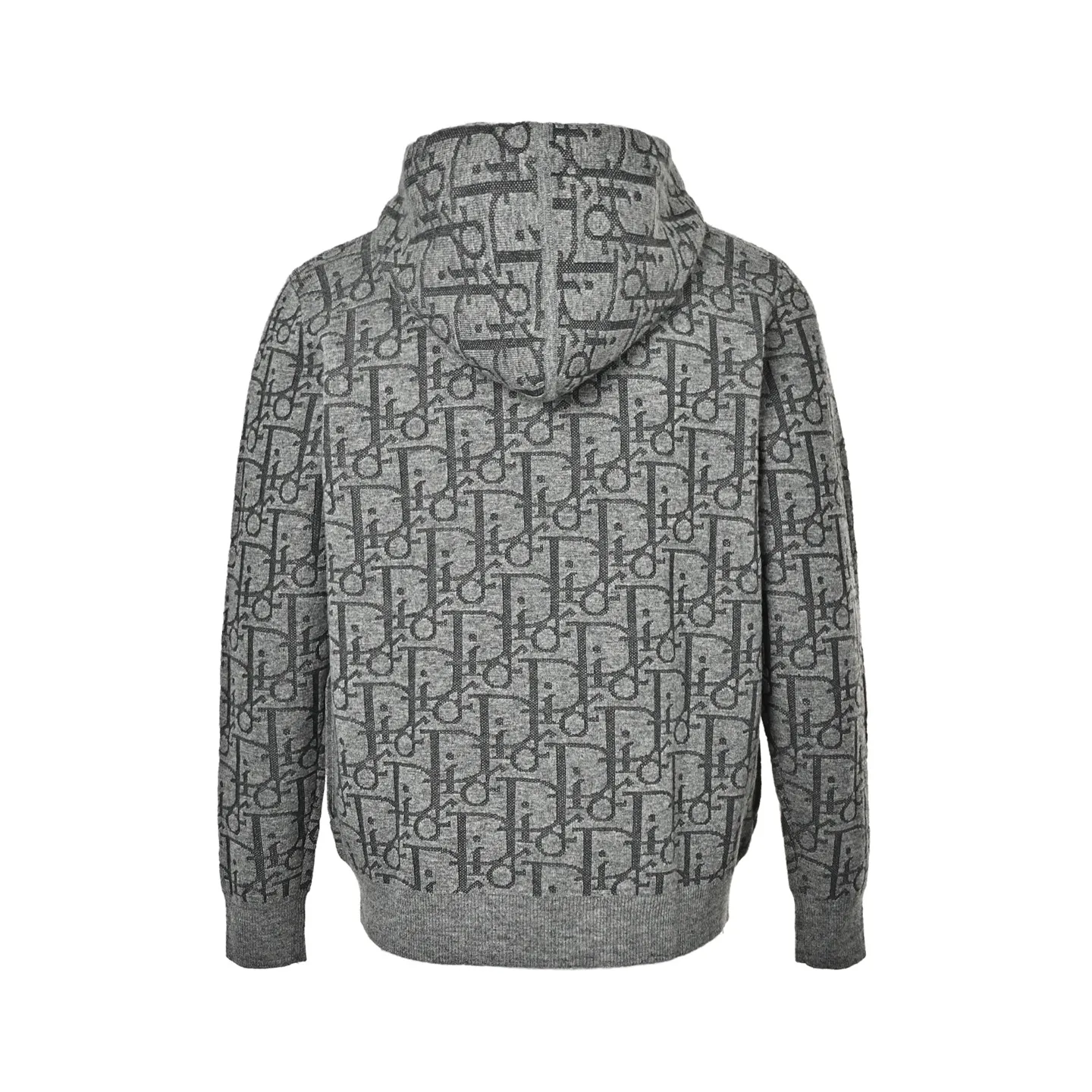 Dior/Dior old flower all over printed jacquard knitted zipper hooded jacket
