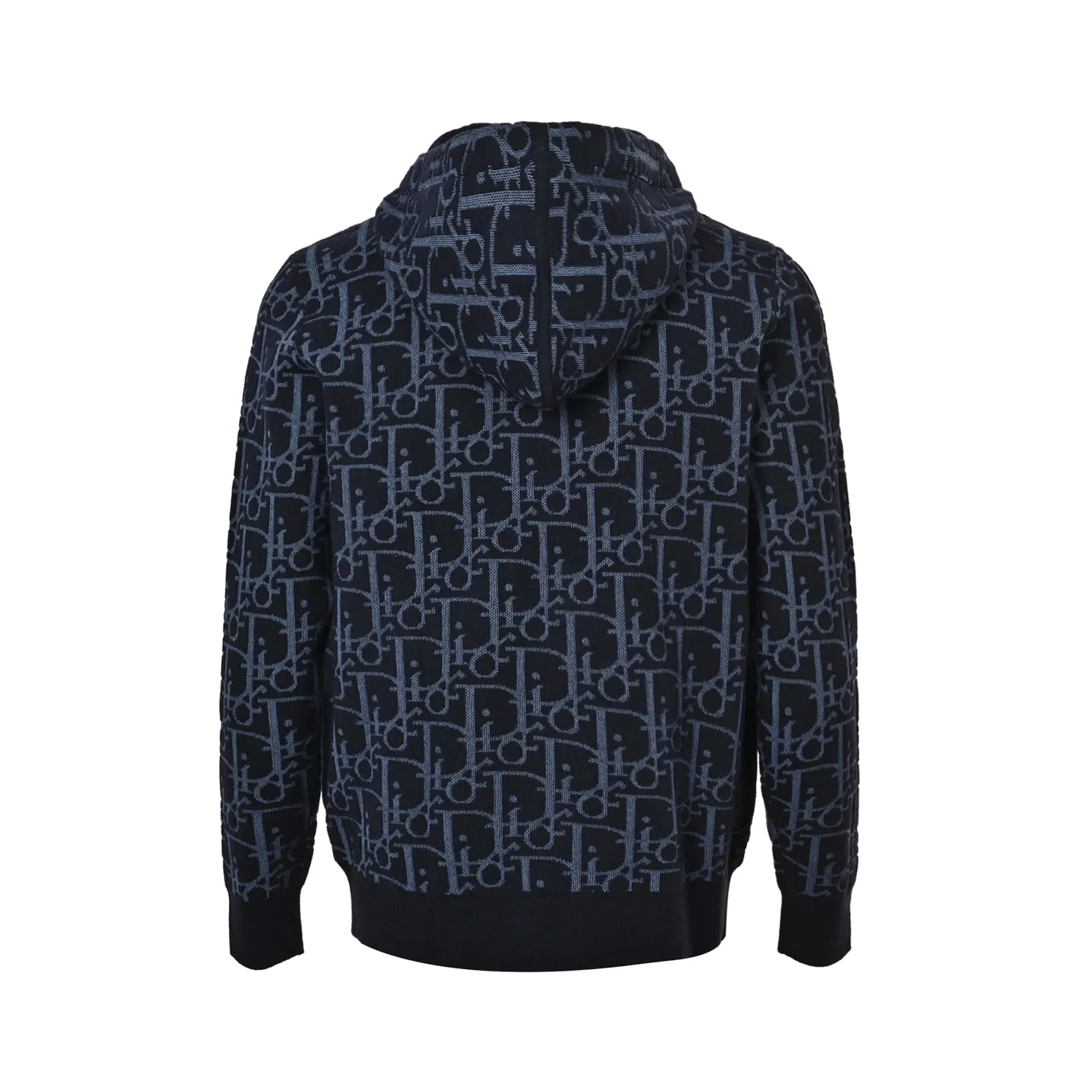 Dior/Dior old flower all over printed jacquard knitted zipper hooded jacket