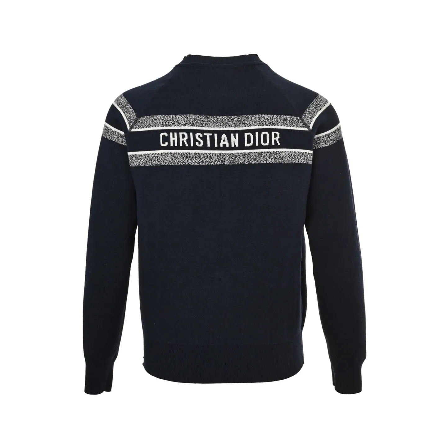 Dior/Dior 23Fw Oblique old flower jacquard knitted cashmere double-sided crew neck sweater