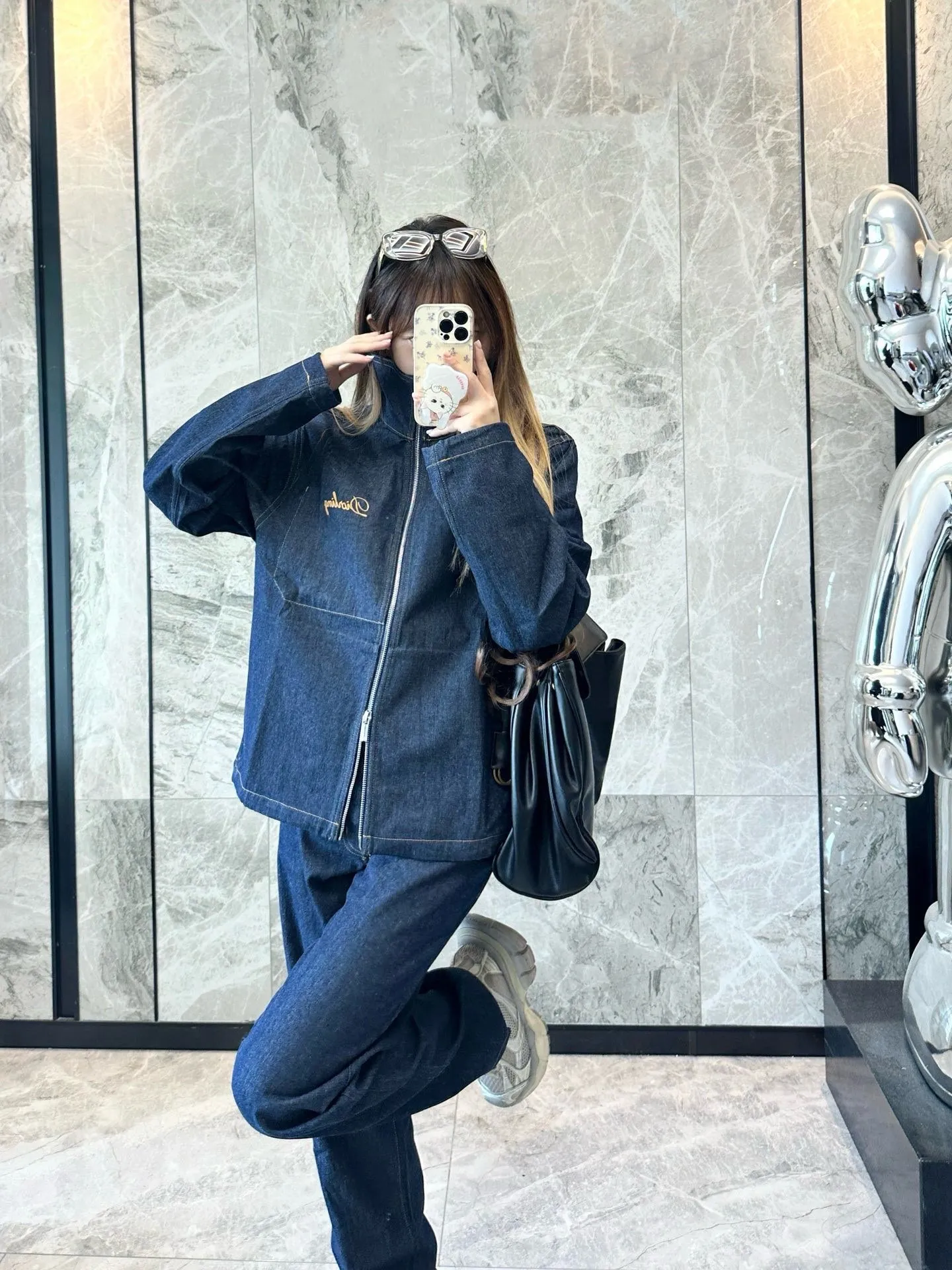 Dior/Dior 25Fw logo leather brand jeans