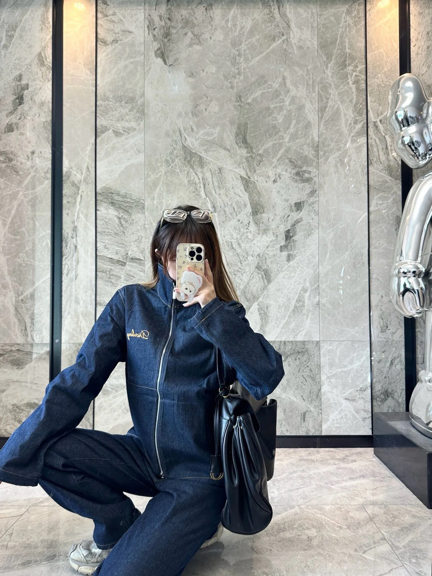 Dior/Dior 25Fw logo leather brand jeans