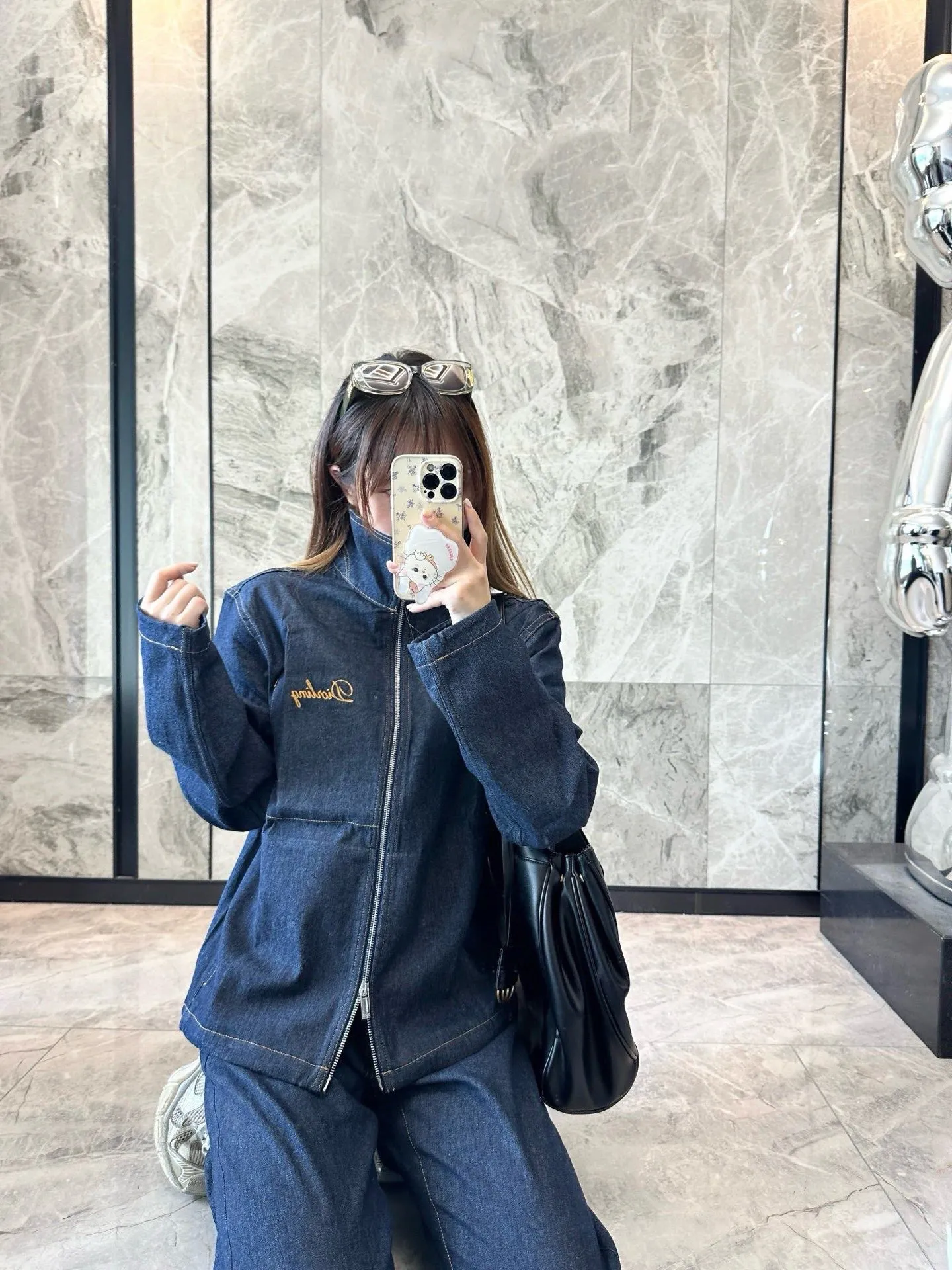 Dior/Dior 25Fw logo leather brand jeans