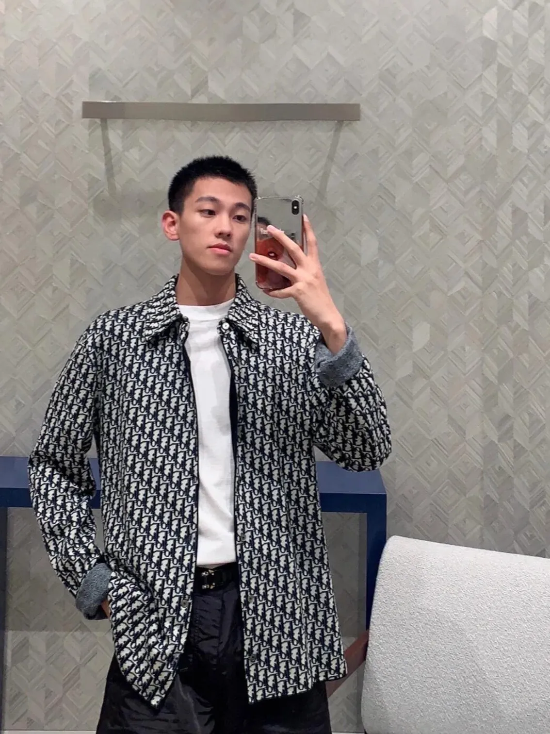 Dior/Dior printed jacquard shirt jacket