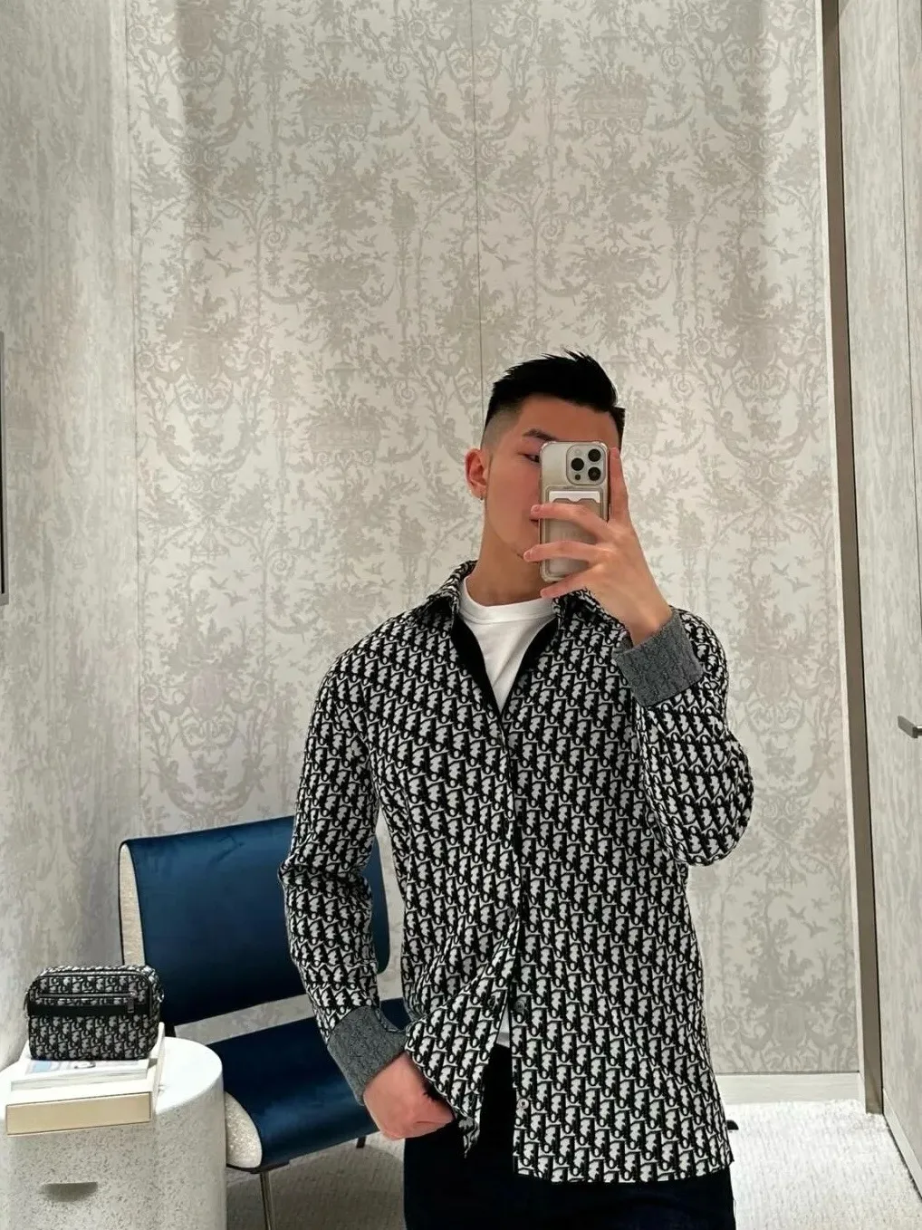 Dior/Dior printed jacquard shirt jacket