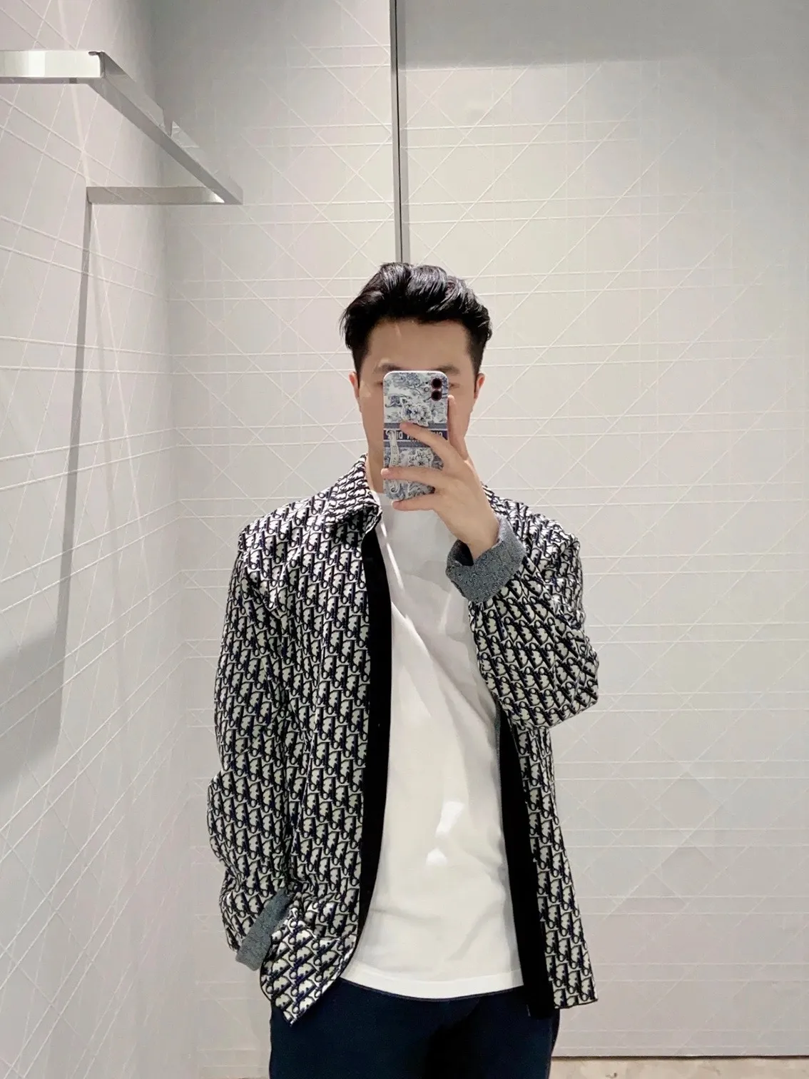 Dior/Dior printed jacquard shirt jacket