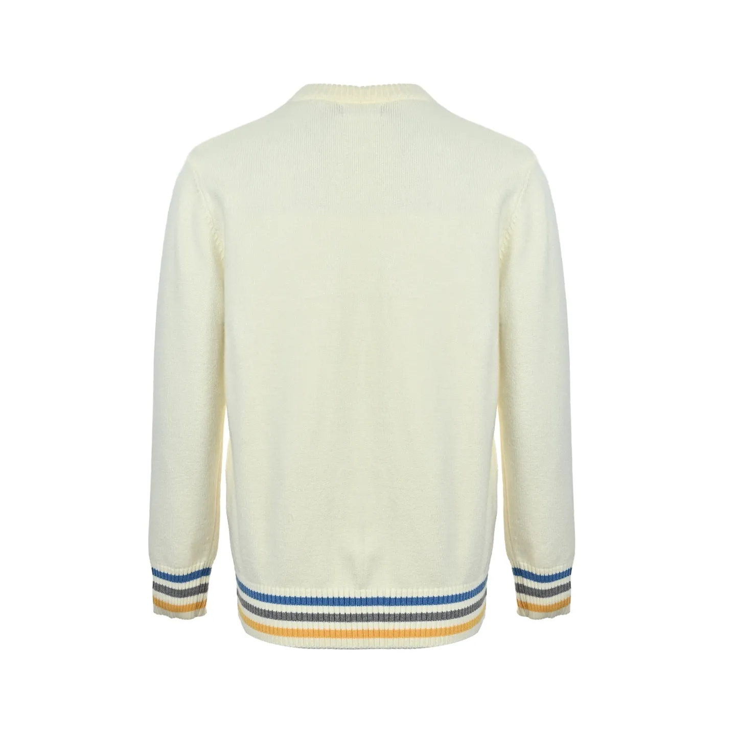 Dior/Dior rainbow letter logo jacquard striped crew neck sweater