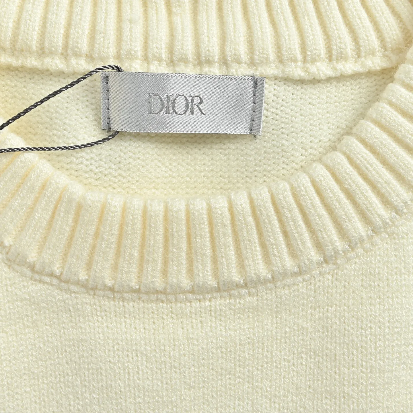 Dior/Dior rainbow letter logo jacquard striped crew neck sweater