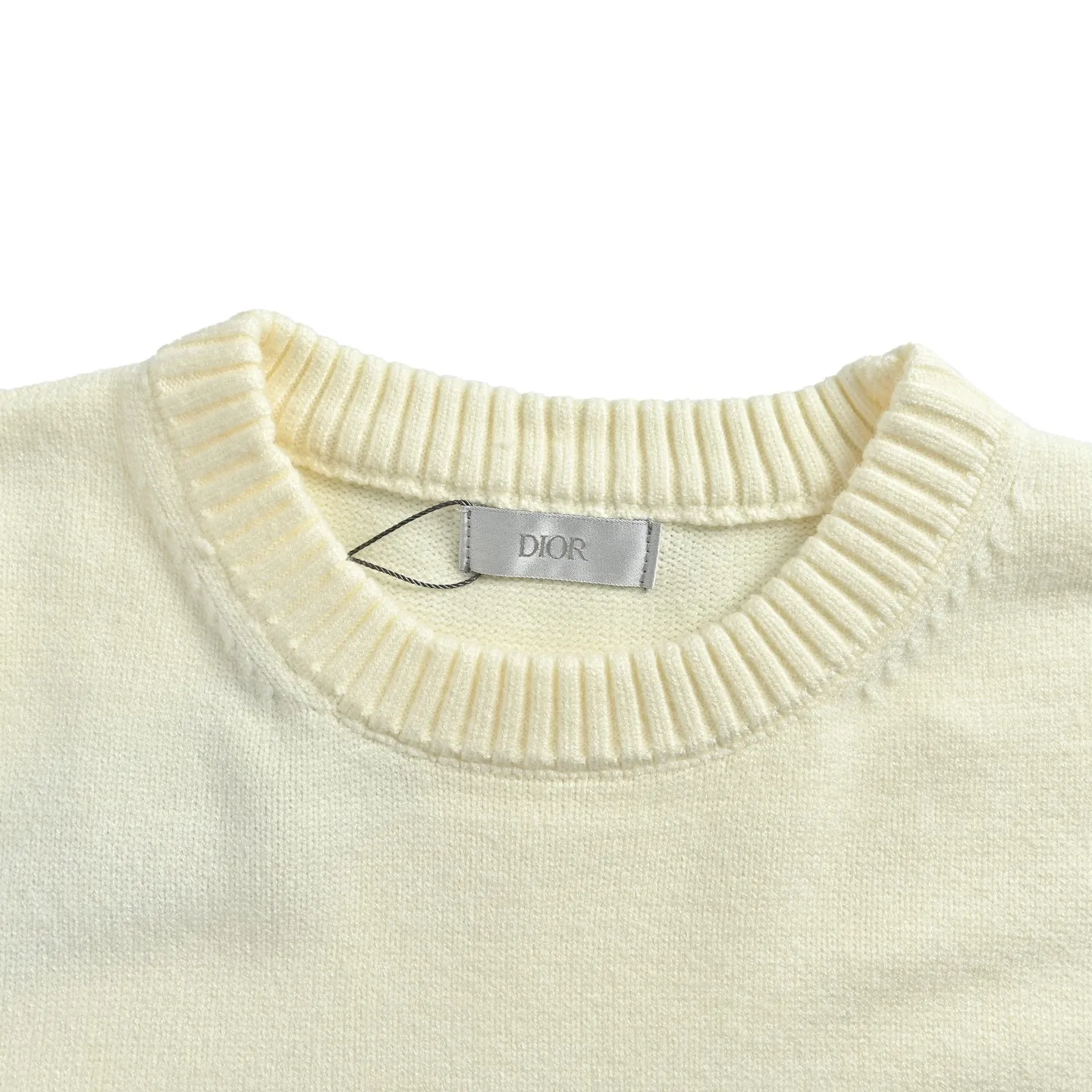 Dior/Dior rainbow letter logo jacquard striped crew neck sweater