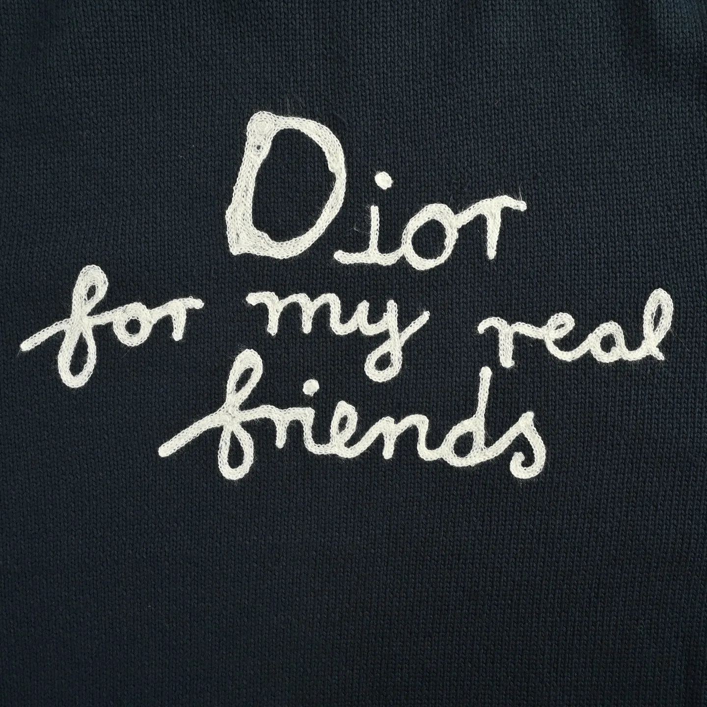 Dior/Dior 25Fw letter embroidered crew neck sweater