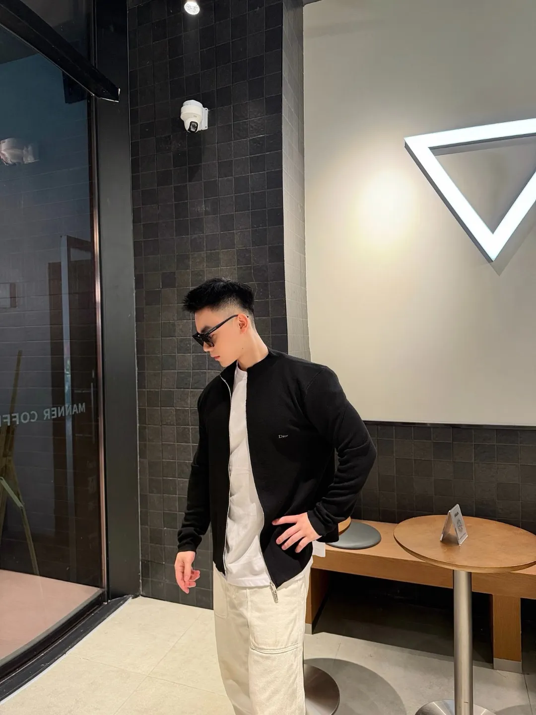 Dior/Dior Small Shearling Reversible Zip Cardigan
