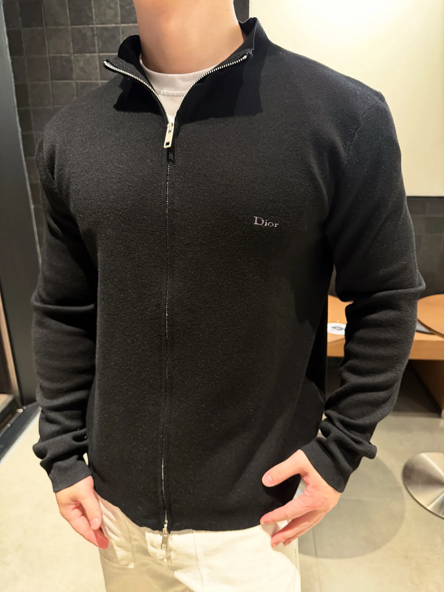 Dior/Dior Small Shearling Reversible Zip Cardigan
