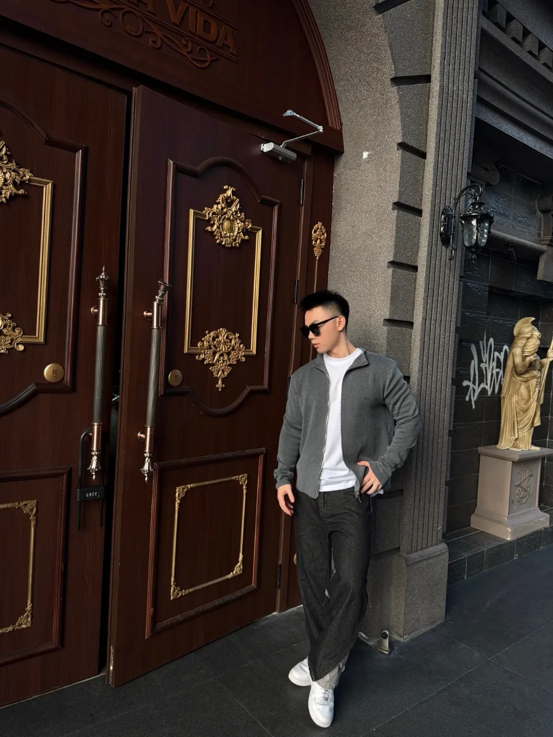 Dior/Dior Small Shearling Reversible Zip Cardigan
