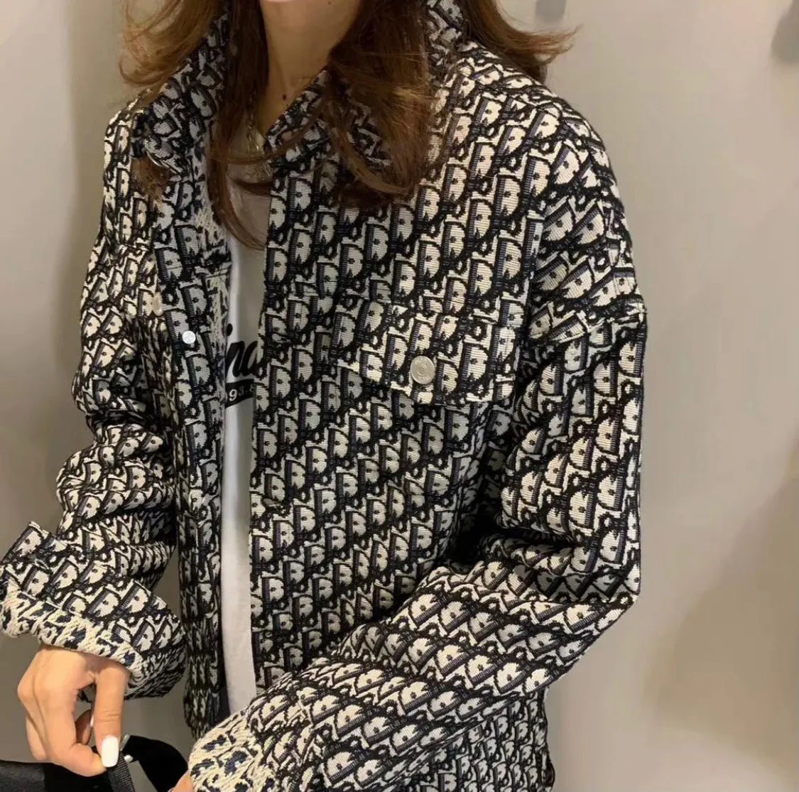 Dior/Dior Classic jacquard jacquard shirt coat