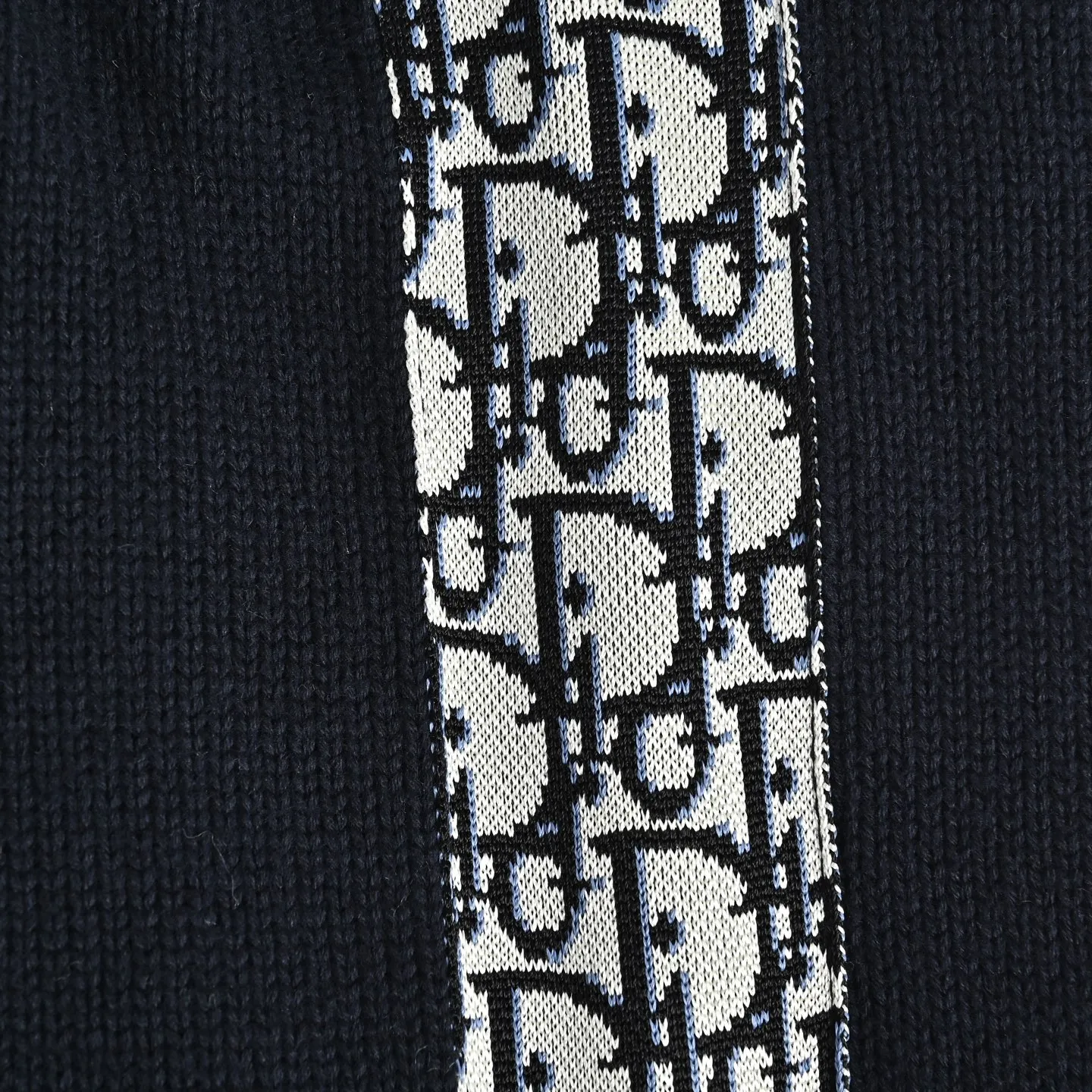 Dior/Dior Circular neck sweater with long woven ribbon