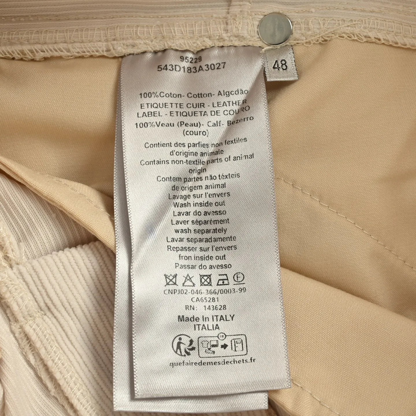 Dior/Dior 25Fw Solid Corduroy Pants