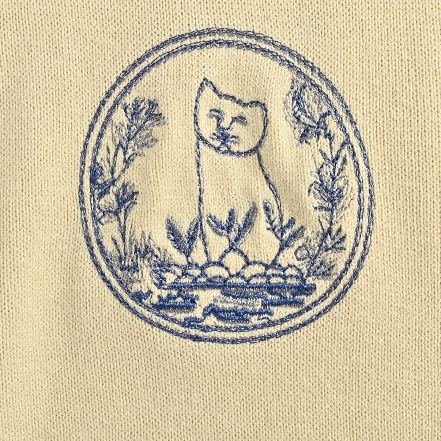 Dior/Dior 25ss Cat Embroidered Knitted Short Sleeves