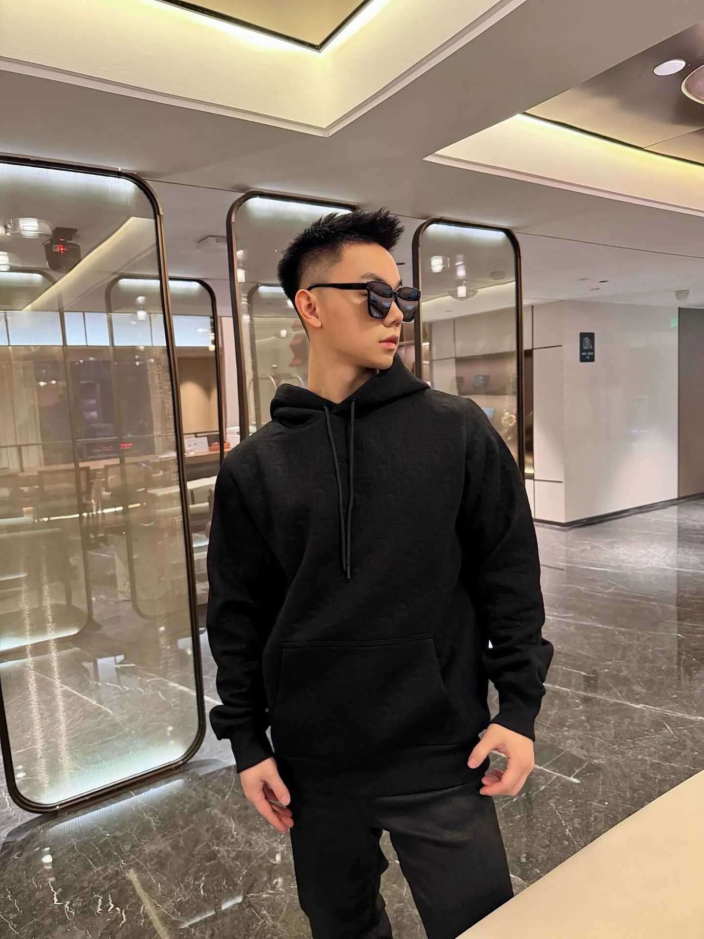 Dior/Dior 25Fw Monogram Embossed Hooded Sweatshirt