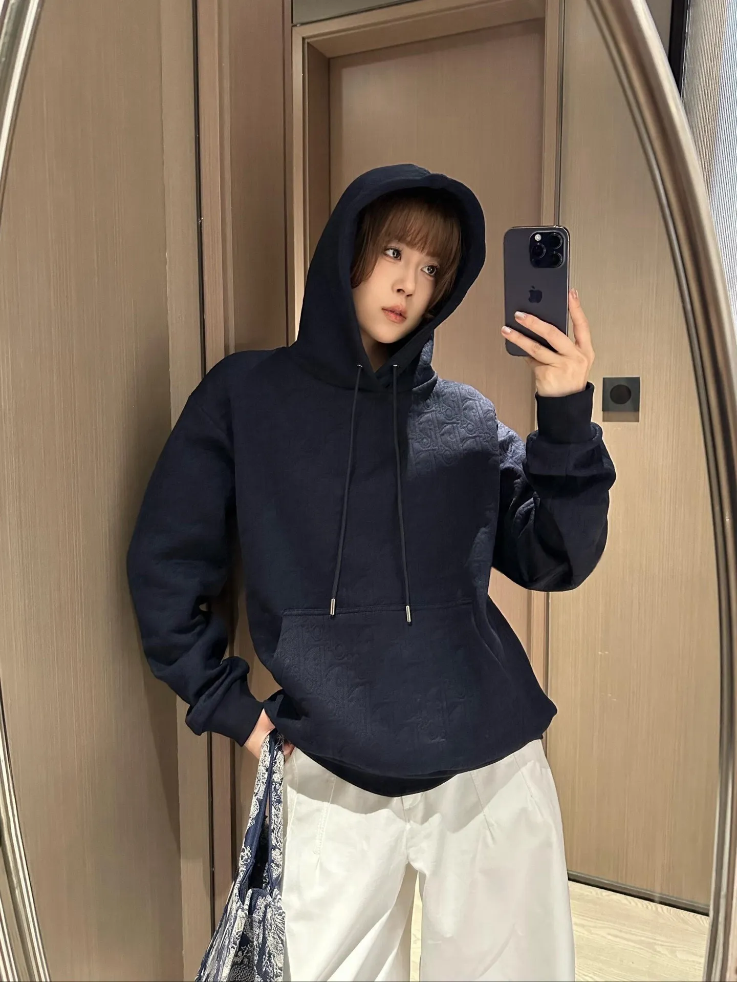Dior/Dior 25Fw Monogram Embossed Hooded Sweatshirt