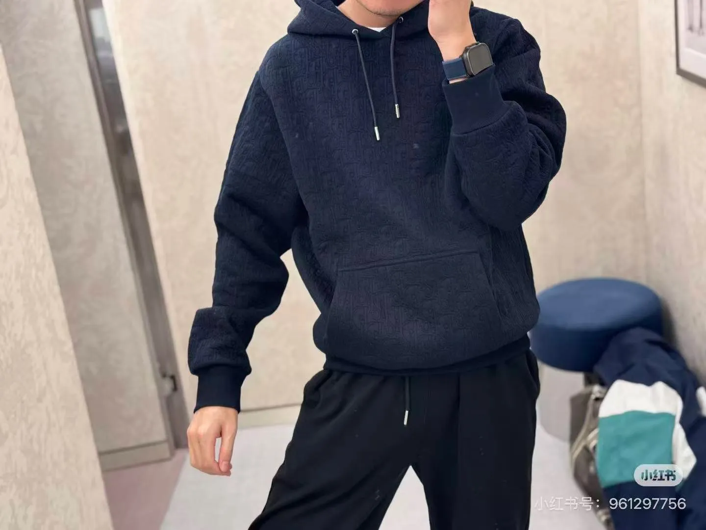 Dior/Dior 25Fw Monogram Embossed Hooded Sweatshirt