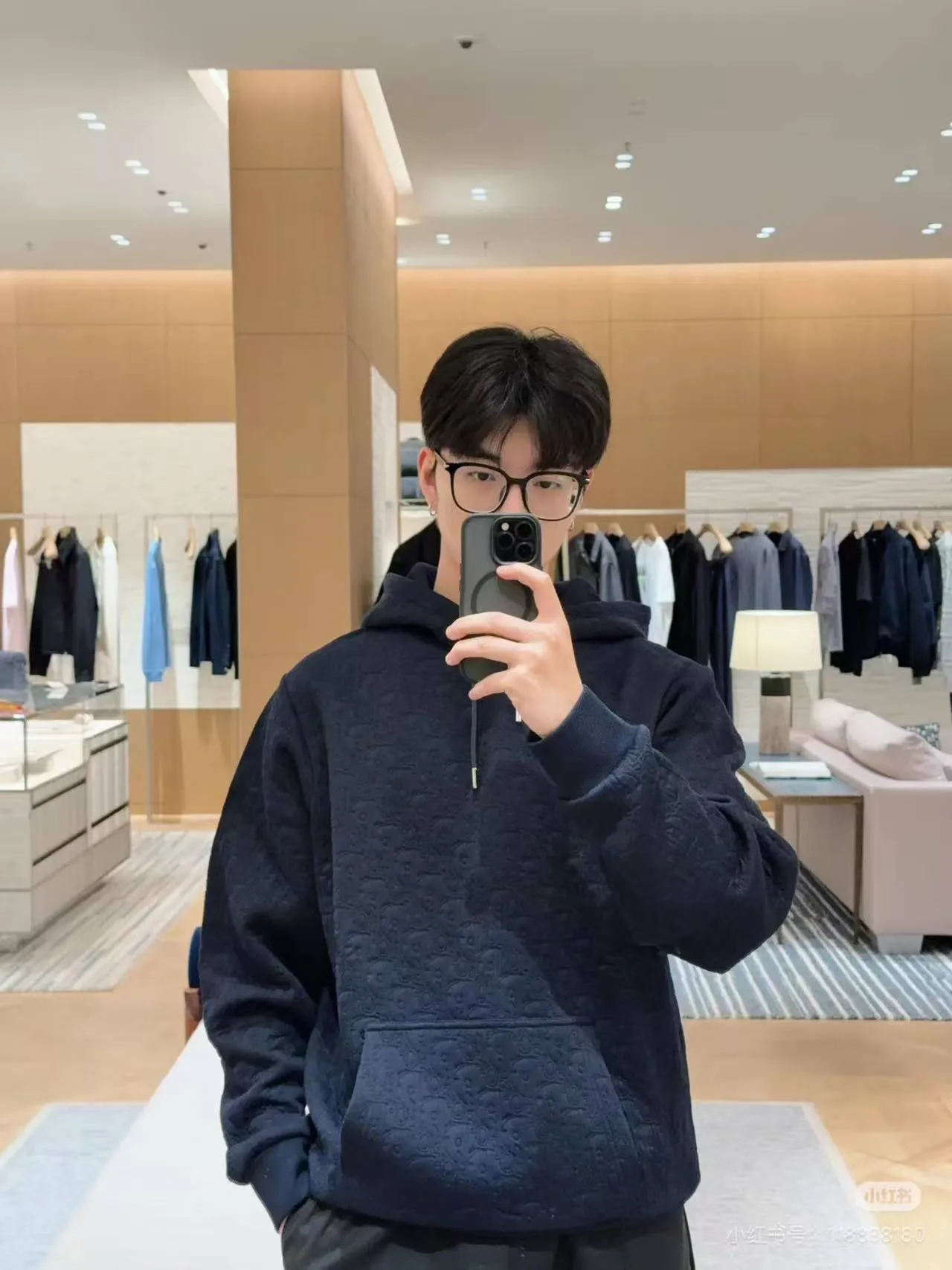 Dior/Dior 25Fw Monogram Embossed Hooded Sweatshirt