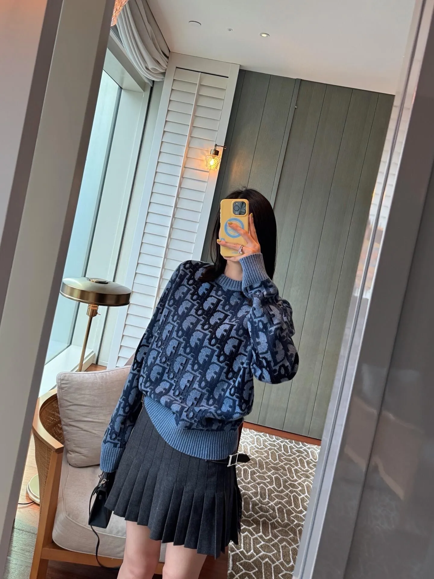 Dior/Dior Regular Flowers Gradient Full Print Jacquard Crewneck Sweater