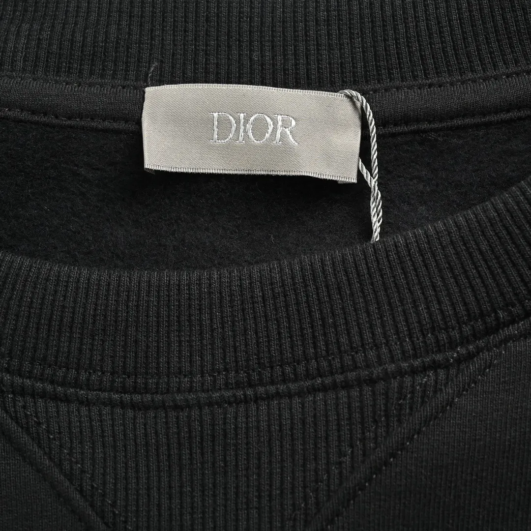 Dior/Dior 23Fw gradient floral letter embroidered round neck sweatshirt