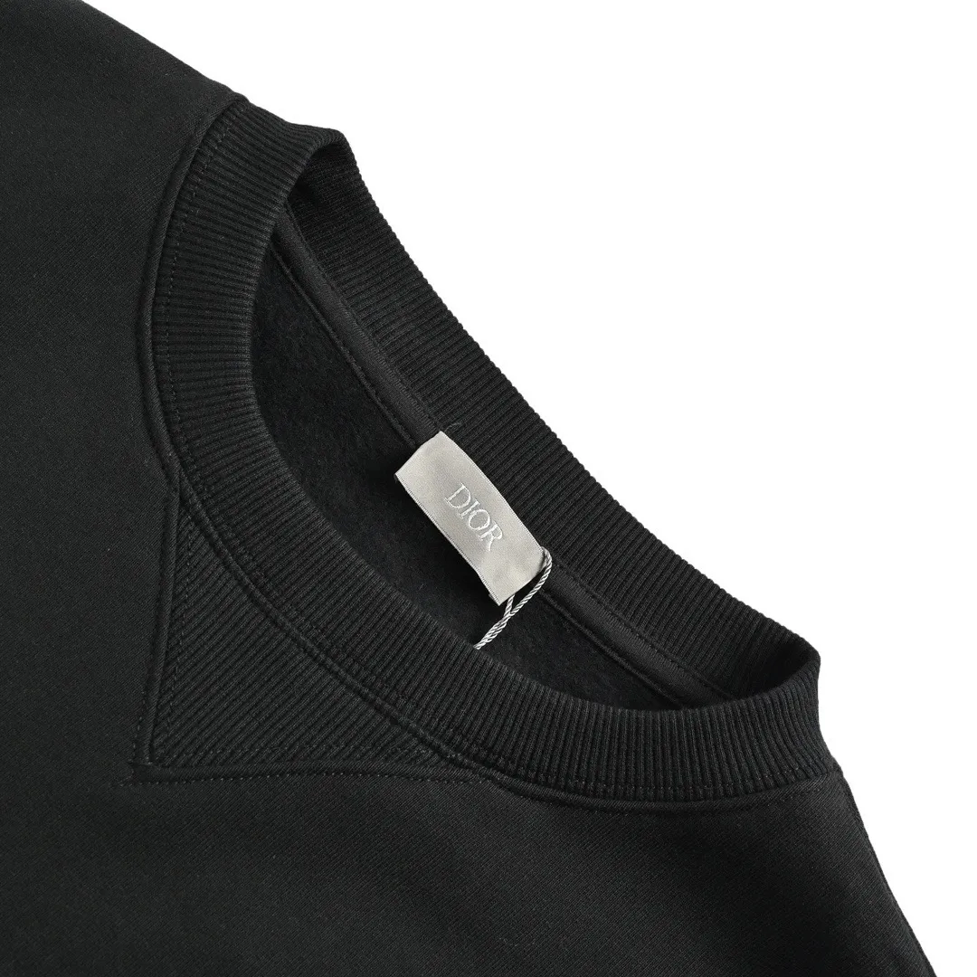 Dior/Dior 23Fw gradient floral letter embroidered round neck sweatshirt
