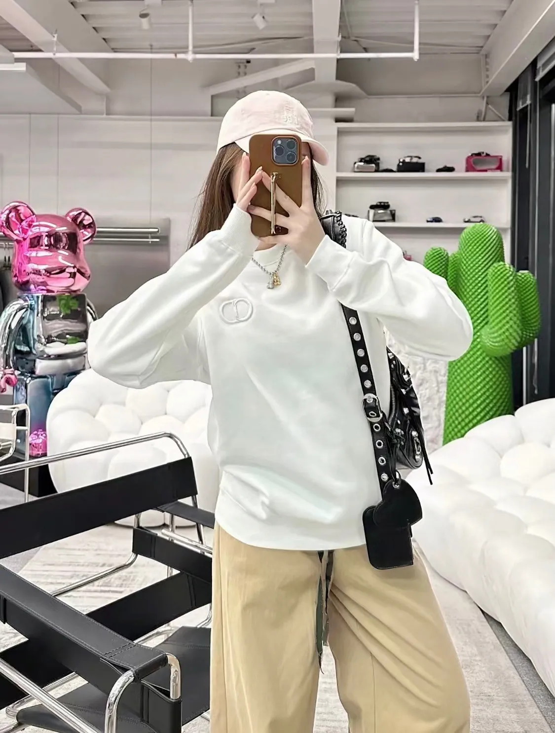 Dior Classic CD embroidered crewneck sweatshirt