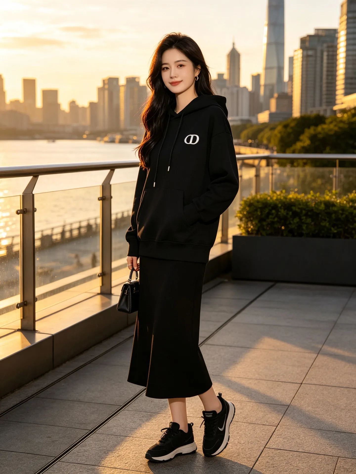 Dior/Dior Classic CD Embroidered Letter Hooded Sweatshirt