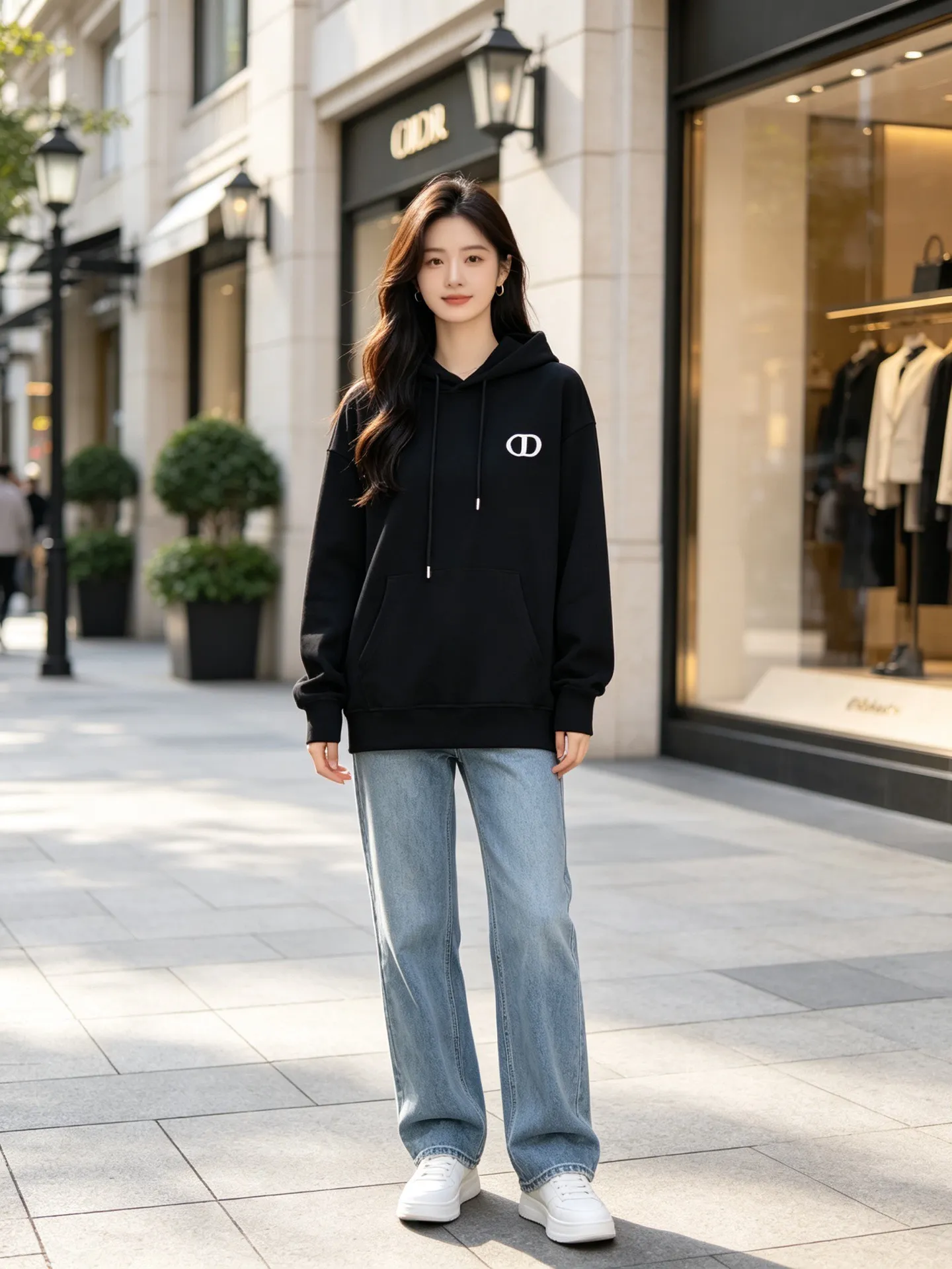 Dior/Dior Classic CD Embroidered Letter Hooded Sweatshirt