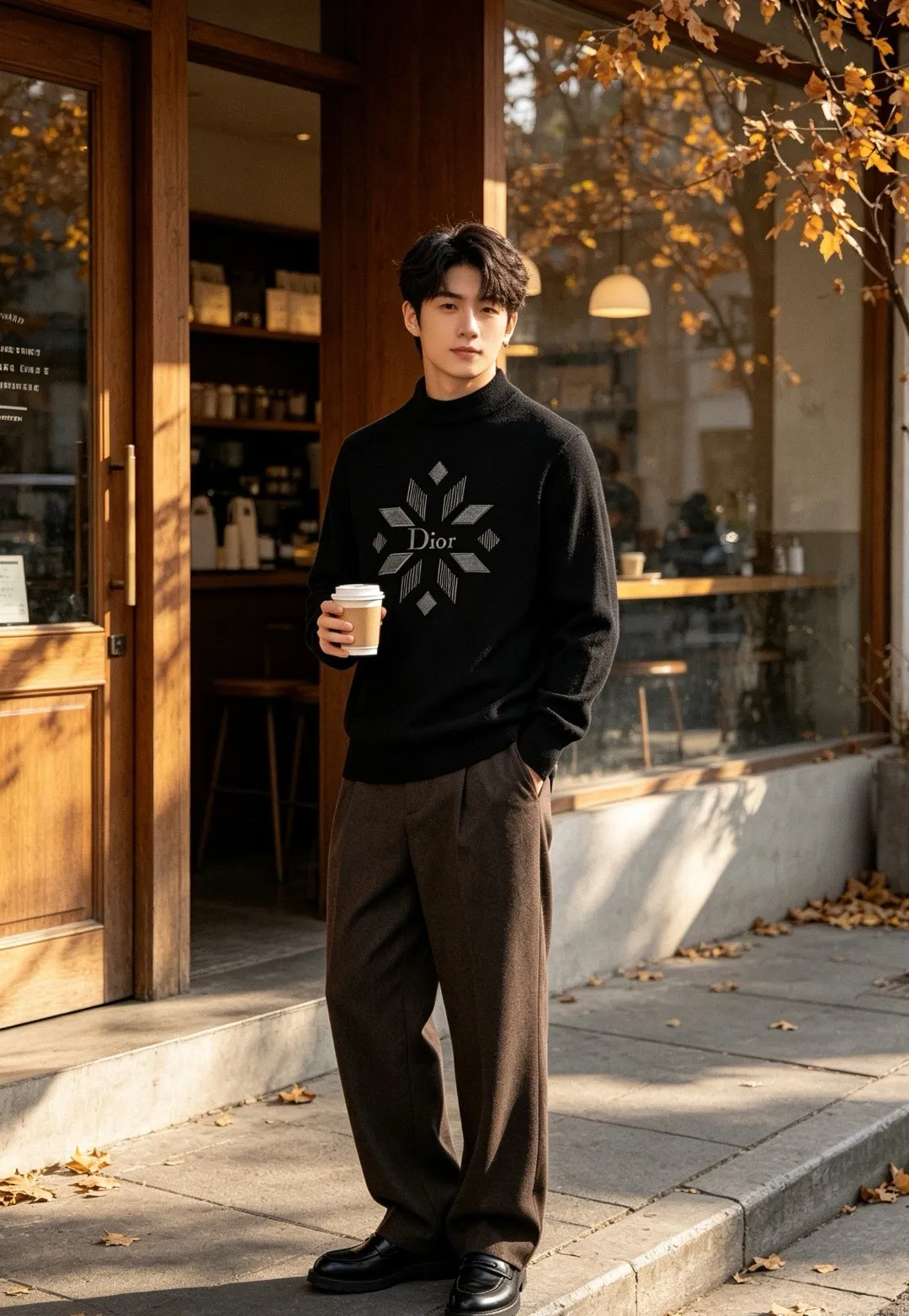 Dior/Dior diamond letter print crew neck sweater