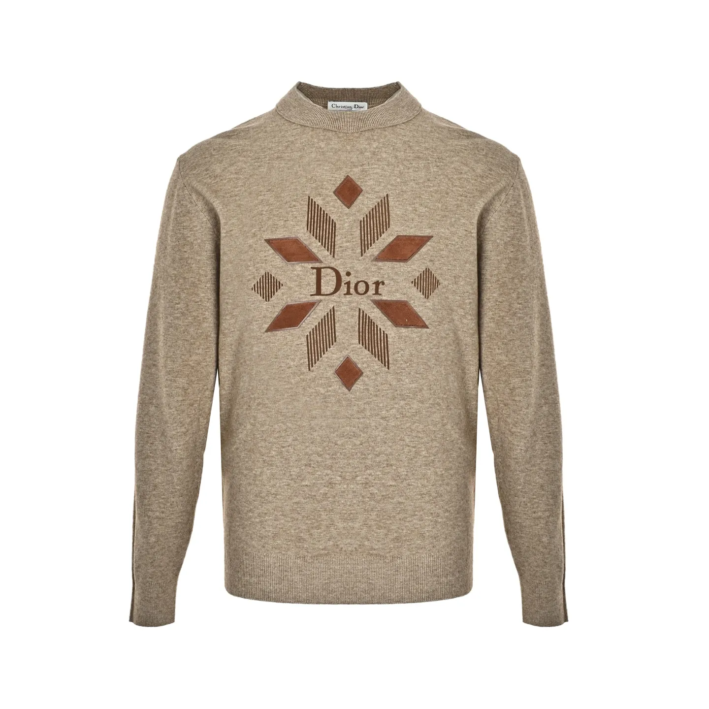 Dior/Dior diamond letter print crew neck sweater