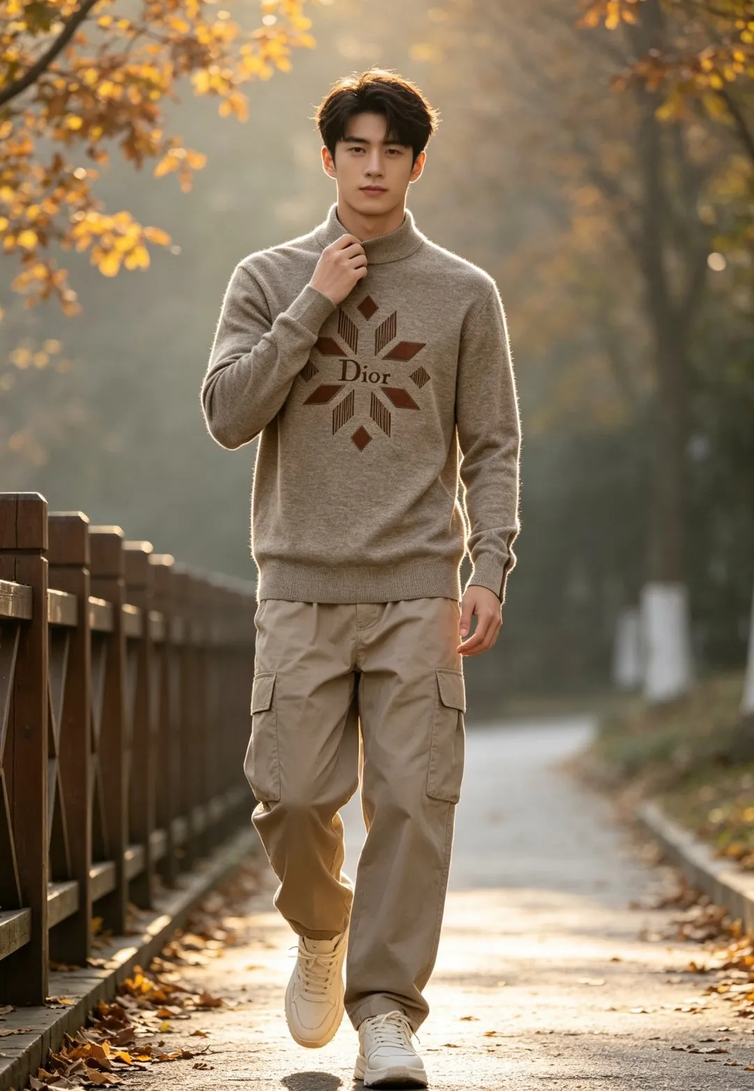 Dior/Dior diamond letter print crew neck sweater