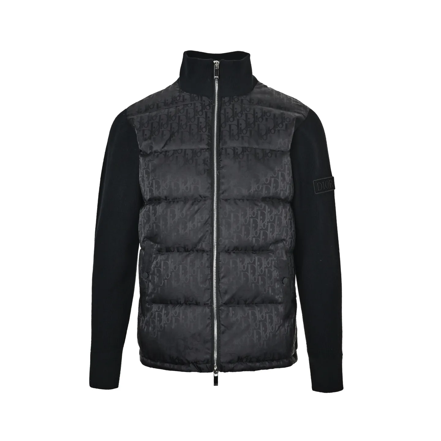 Dior/Dior jacquard full print knit patchwork down jacket